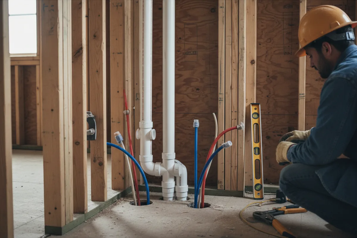 Drain and supply rough-in during Garbage Disposal Repair in Sunderland